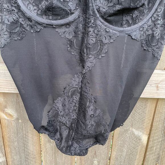 Torrid Mesh Lace Underwire V-Neck Thong Bodysuit Womens Black Plus Size 4X NWT - Picture 4 of 9